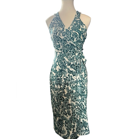 Ricki’s Wrap Dress, NWTS, green/white, midi, floral, size - Picture 3 of 8